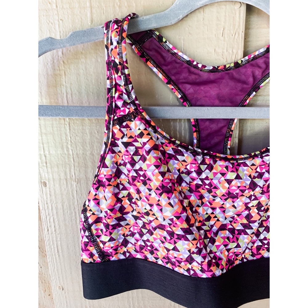 VS Sports Bra Patterned Pink and Purple L